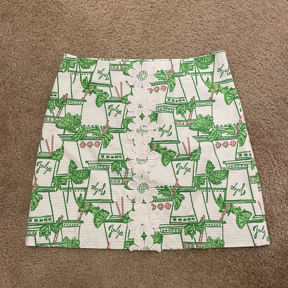 Lilly Pulitzer Mint Julep Skirt “just add mint” pattern
